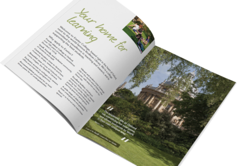 Exeter College Brochure Banner Mockup Mobile